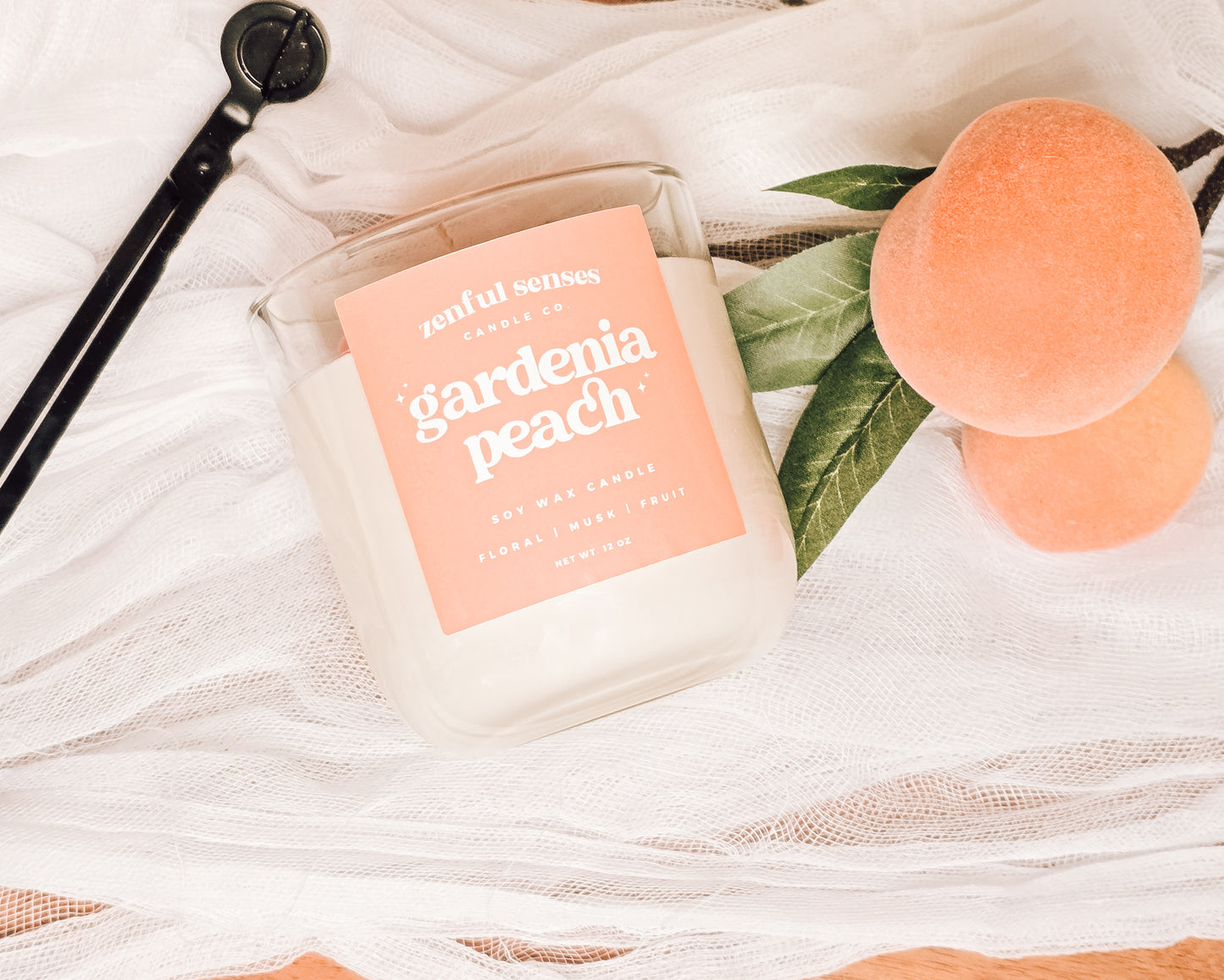 Gardenia Peach Candle - Zenful Senses